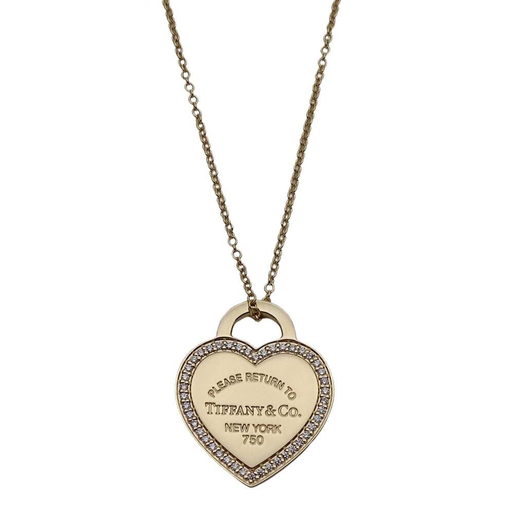 Tiffany & Co. Women's Necklace, 750YG Diamond, Return to Heart Tag, Yellow Go... - Picture 4 of 13